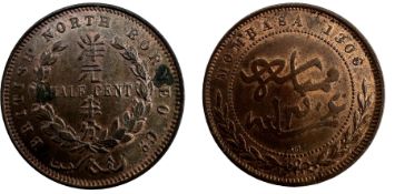 North Borneo Co 1881 half cent and Imperial British East Africa Co 1888 one pice