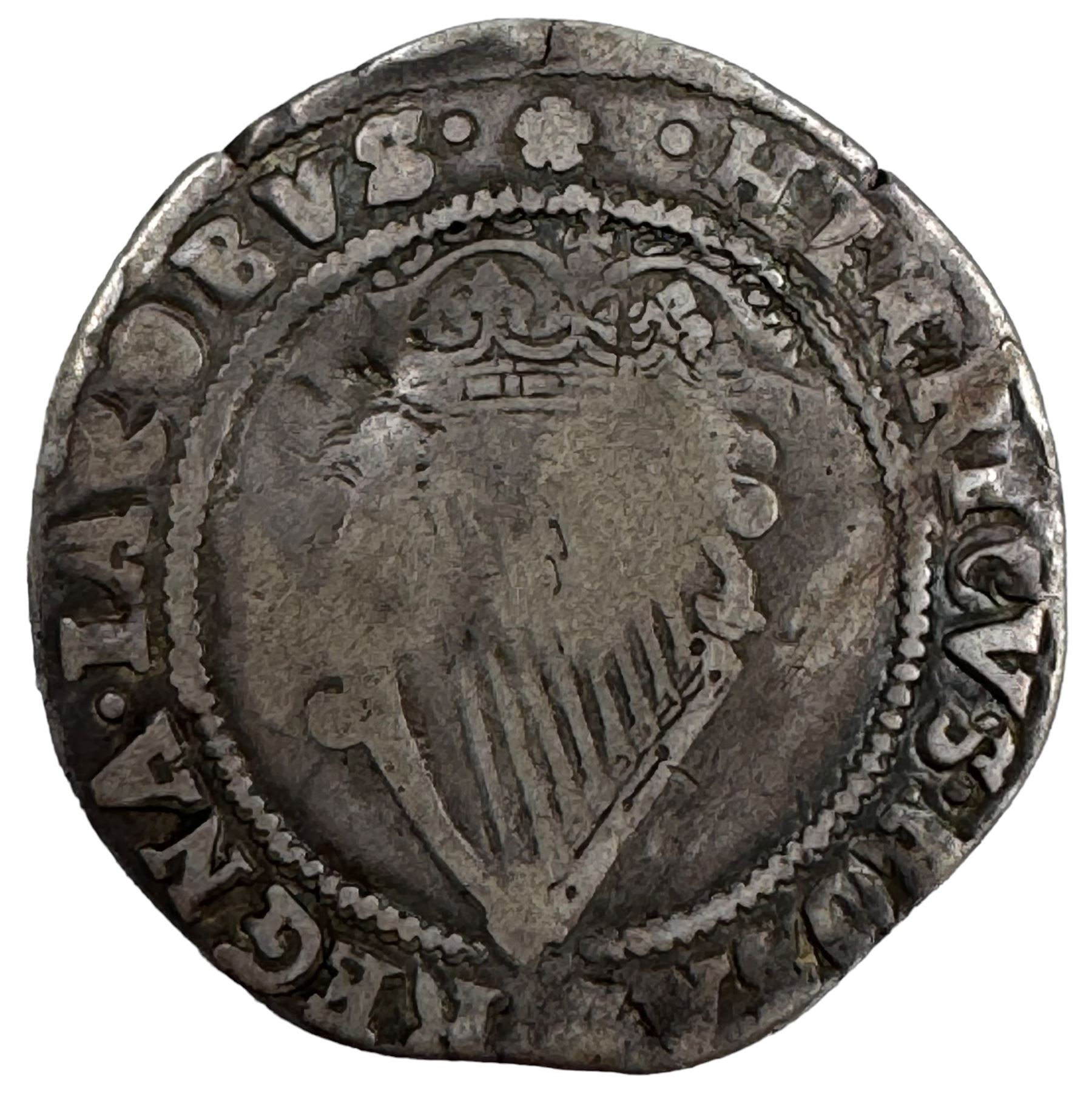 James I Irish 17th century silver one shilling coin - Image 2 of 11