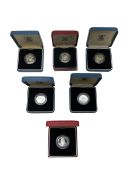 Six The Royal Mint United Kingdom silver proof coins