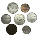 Seven Irish coins