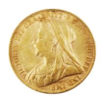Queen Victoria 1898 gold full sovereign coin