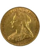 Queen Victoria 1899 full gold sovereign coin