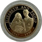 Queen Elizabeth II Turks and Caicos Islands 1997 twenty-five crowns gold coin
