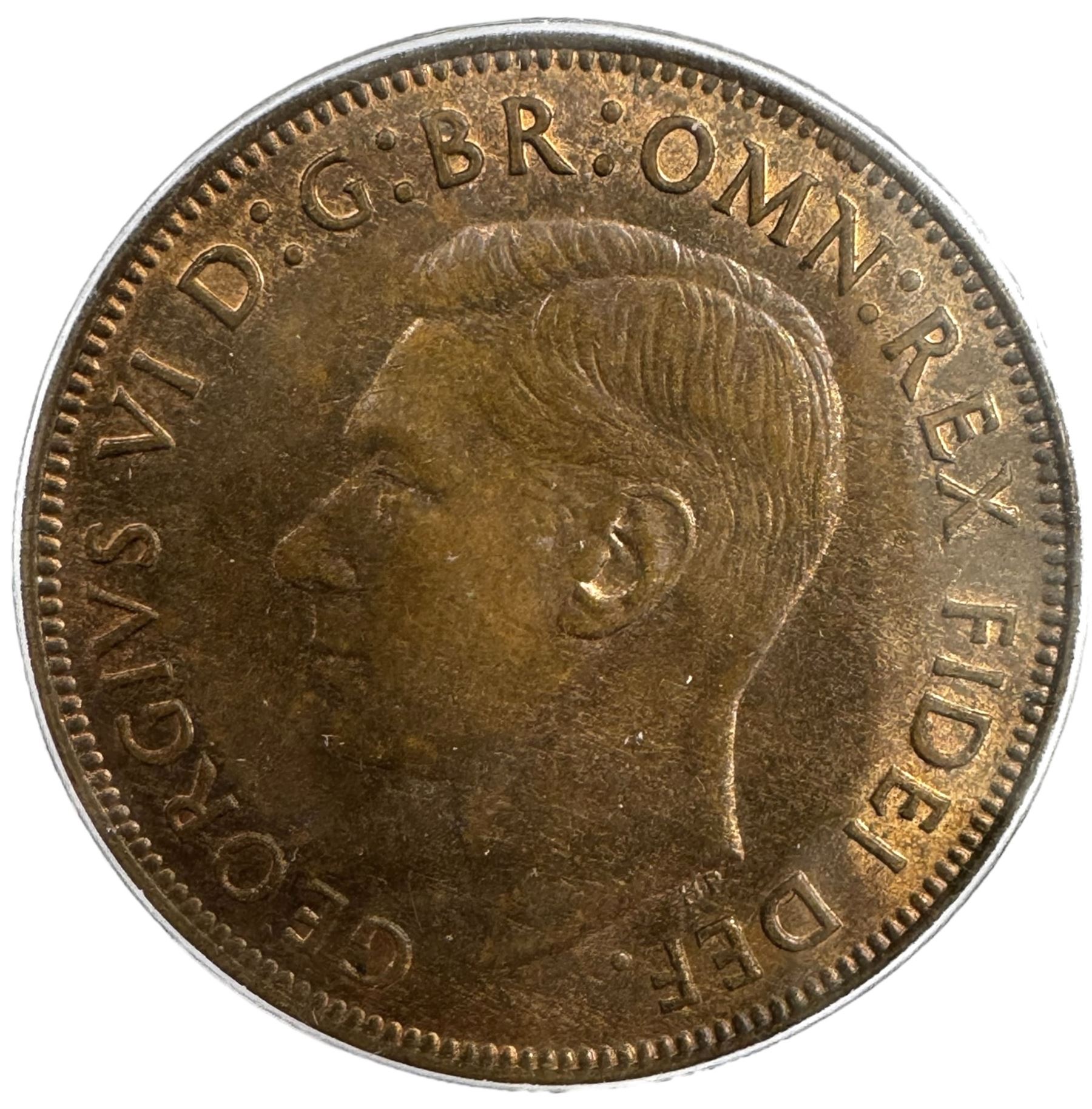 King George VI 1951 one penny coin