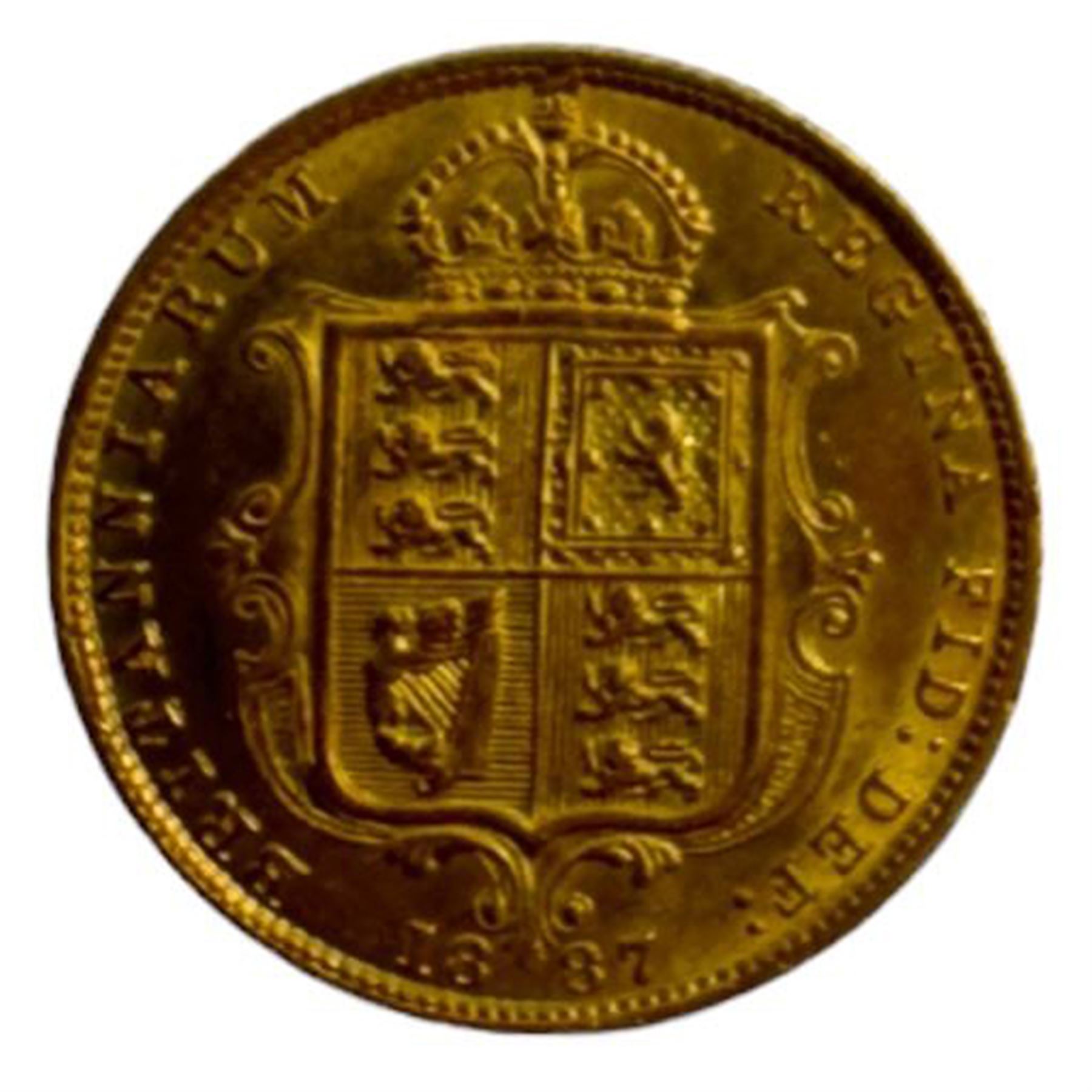 Queen Victoria 1887 gold half sovereign coin - Image 2 of 2
