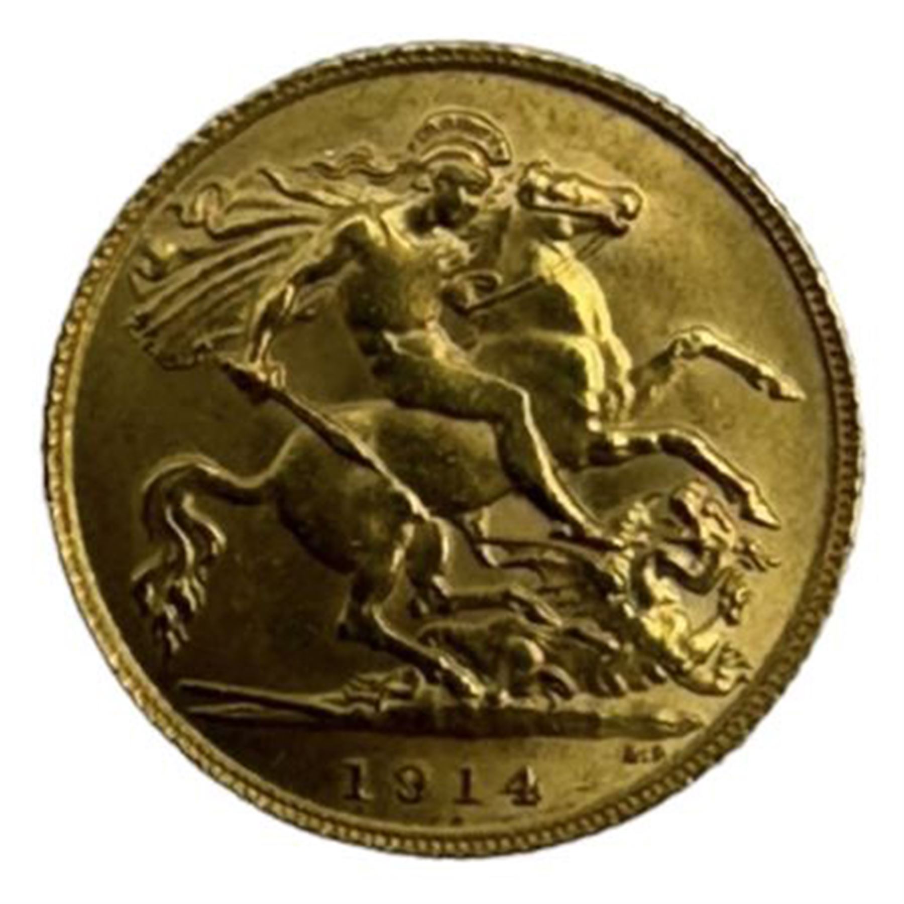 King George V 1914 gold half sovereign coin - Image 2 of 2