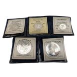 Five Queen Elizabeth II Bailiwick of Guernsey silver proof coins