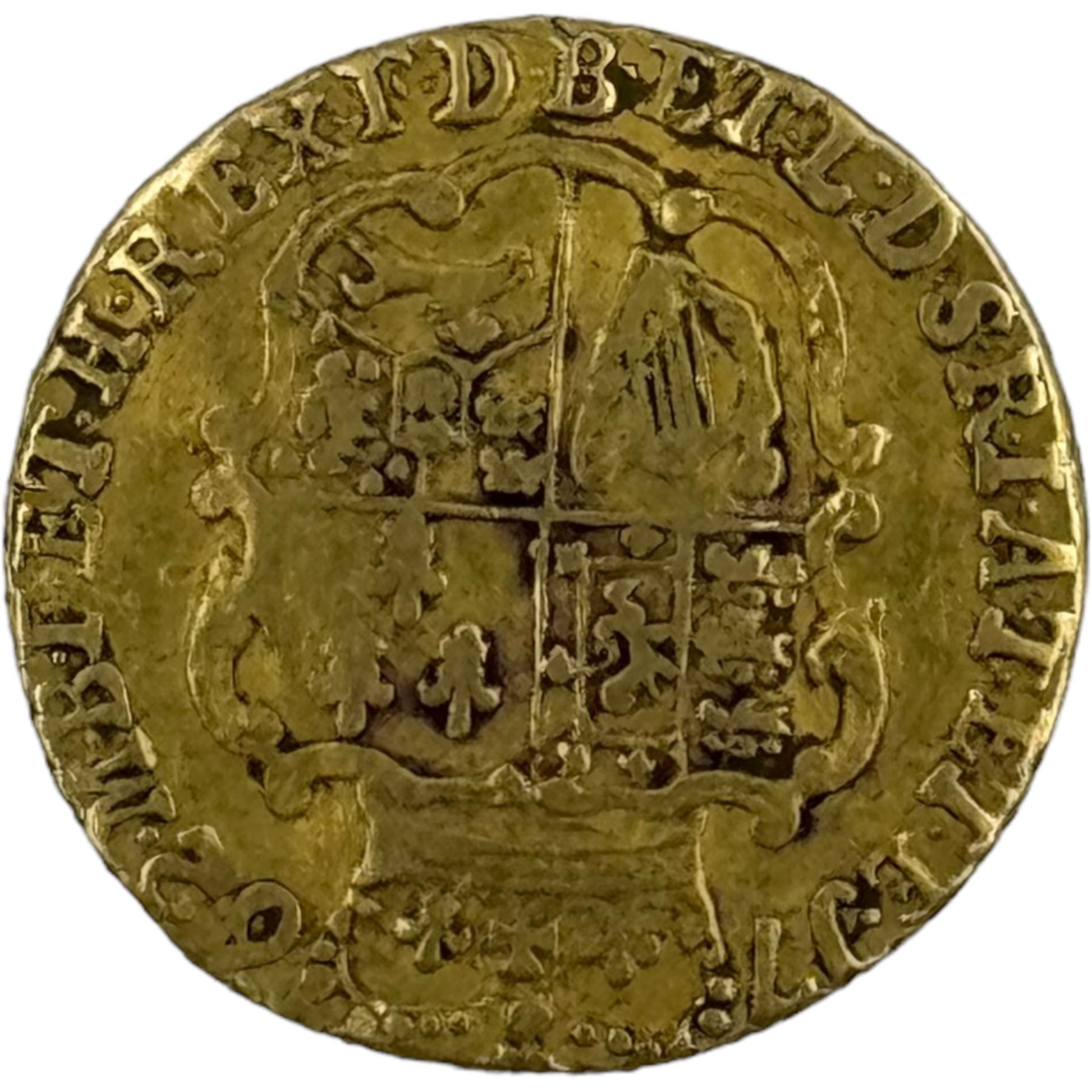 George III 1762 gold quarter guinea coin - Image 2 of 2