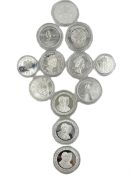 Twelve 'Olympic Commemorative' silver coins