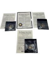 Three 24 carat gold one gram coins and one 24 carat 1.244 gram coin