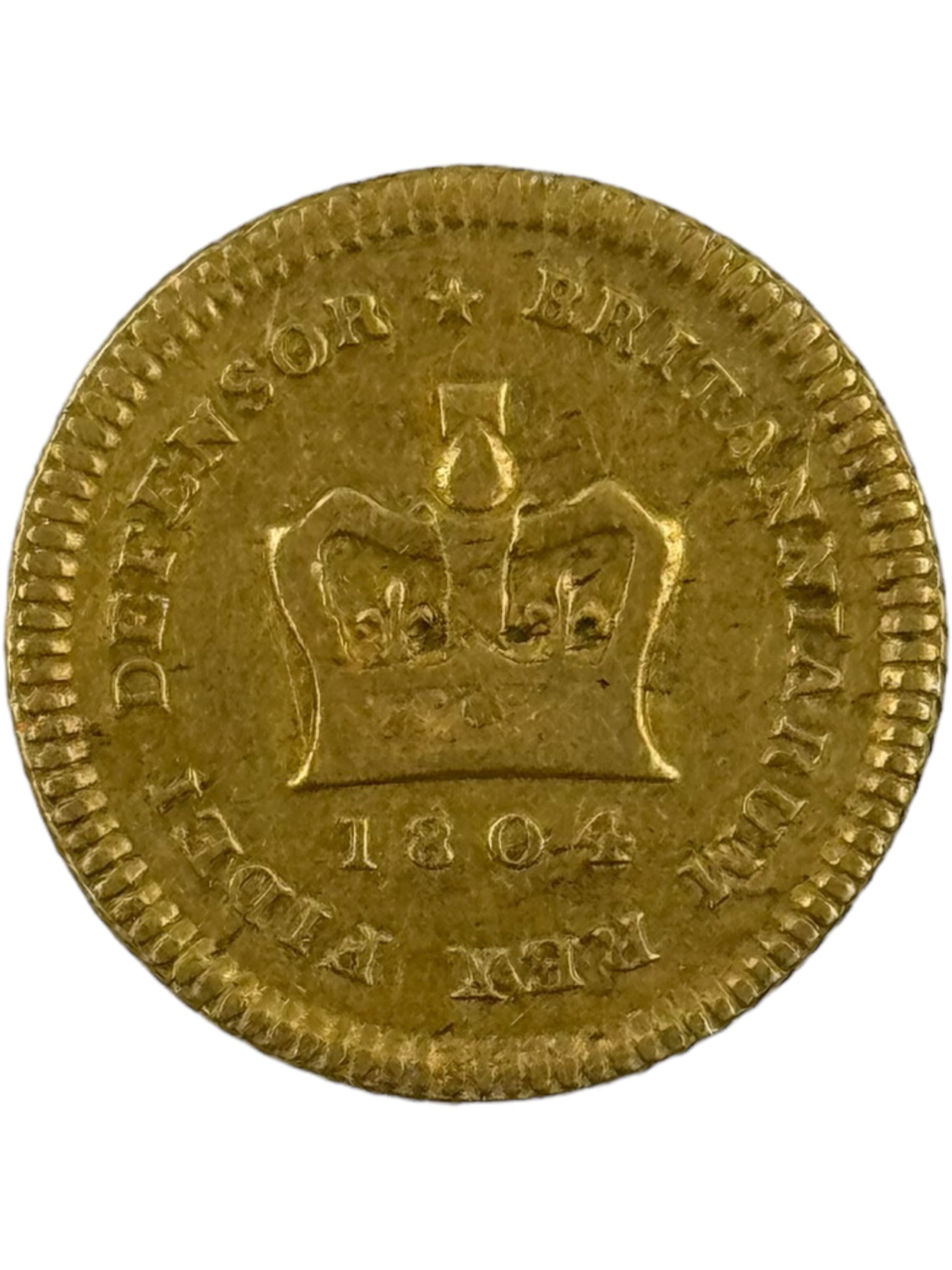 George III 1804 gold one third of a guinea coin - Image 2 of 2