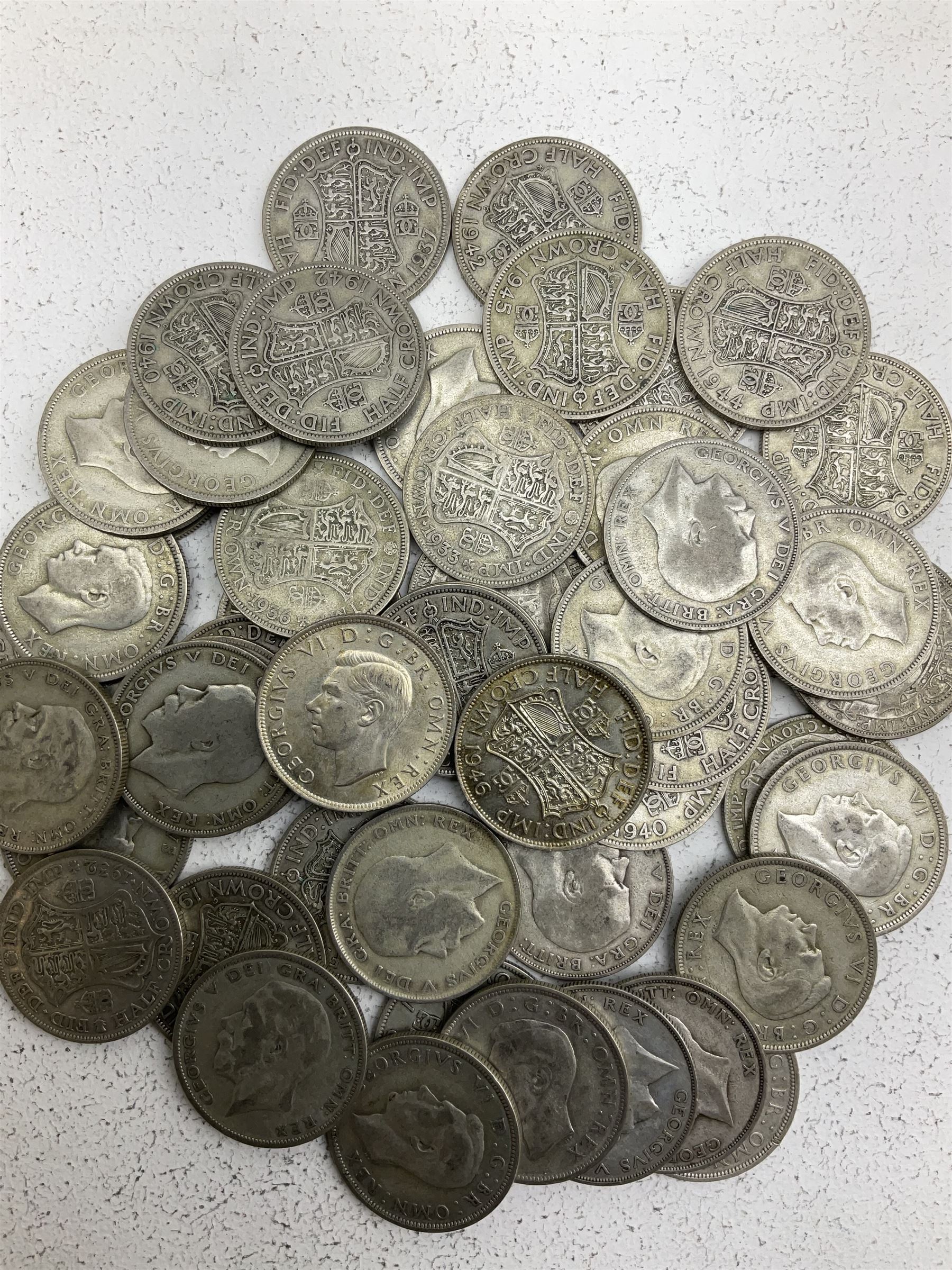 Approximately 705 grams of Great British pre 1947 silver half crown coins - Image 3 of 4