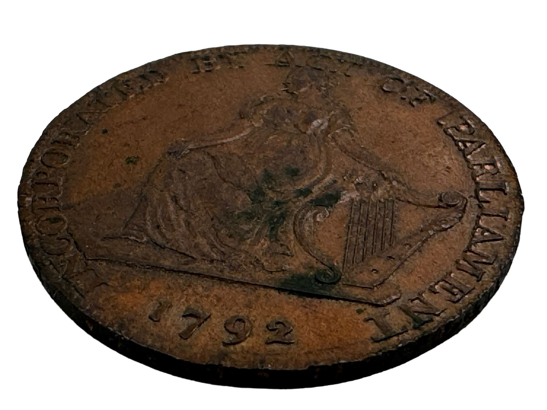 Camac Kyan and Camac Irish 1792 halfpenny token - Image 3 of 7