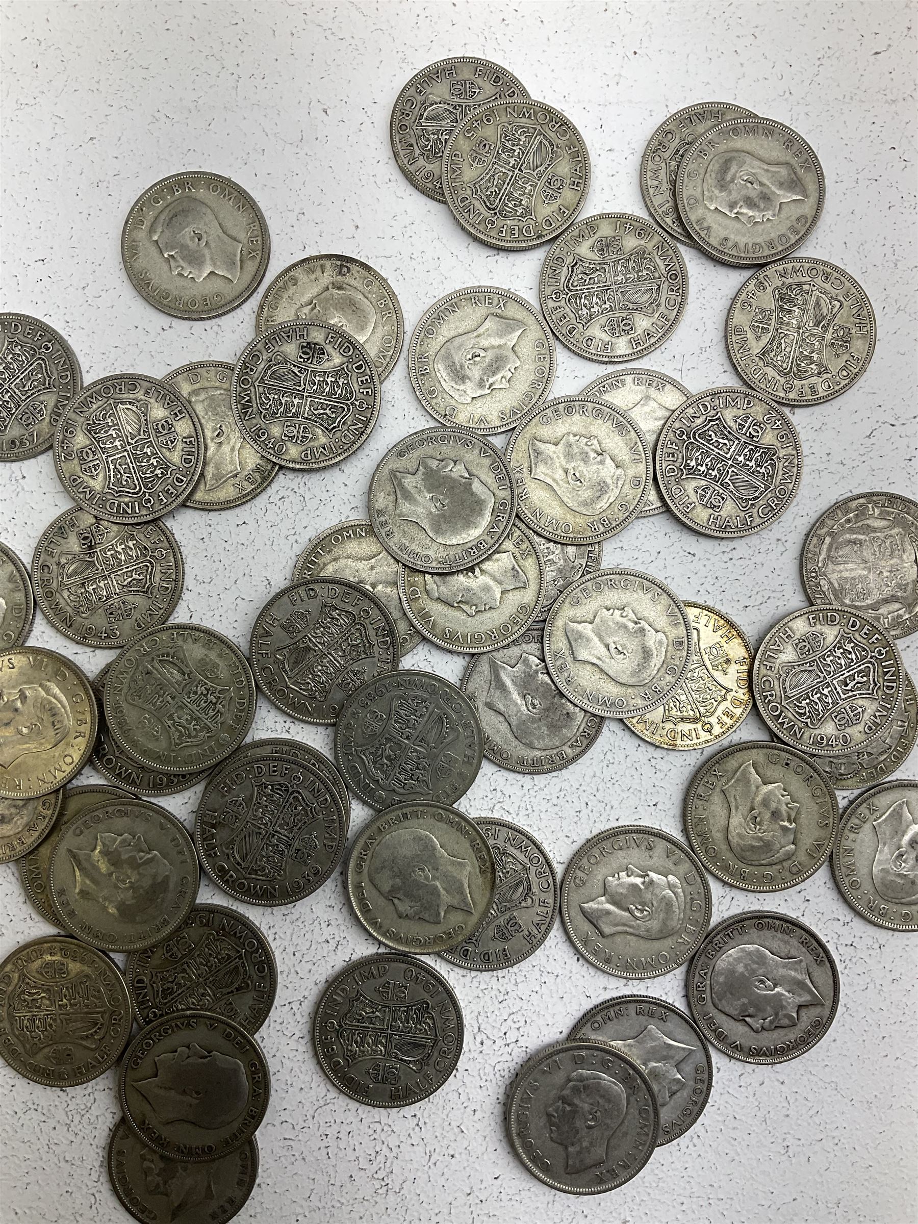 Approximately 705 grams of Great British pre 1947 silver half crown coins - Image 2 of 4