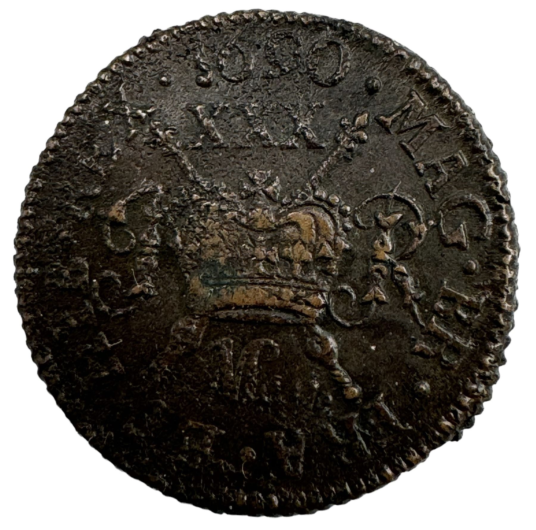 James II Irish gunmoney half crown - Image 2 of 3