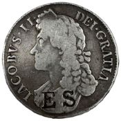 James II 1688 silver crown coin