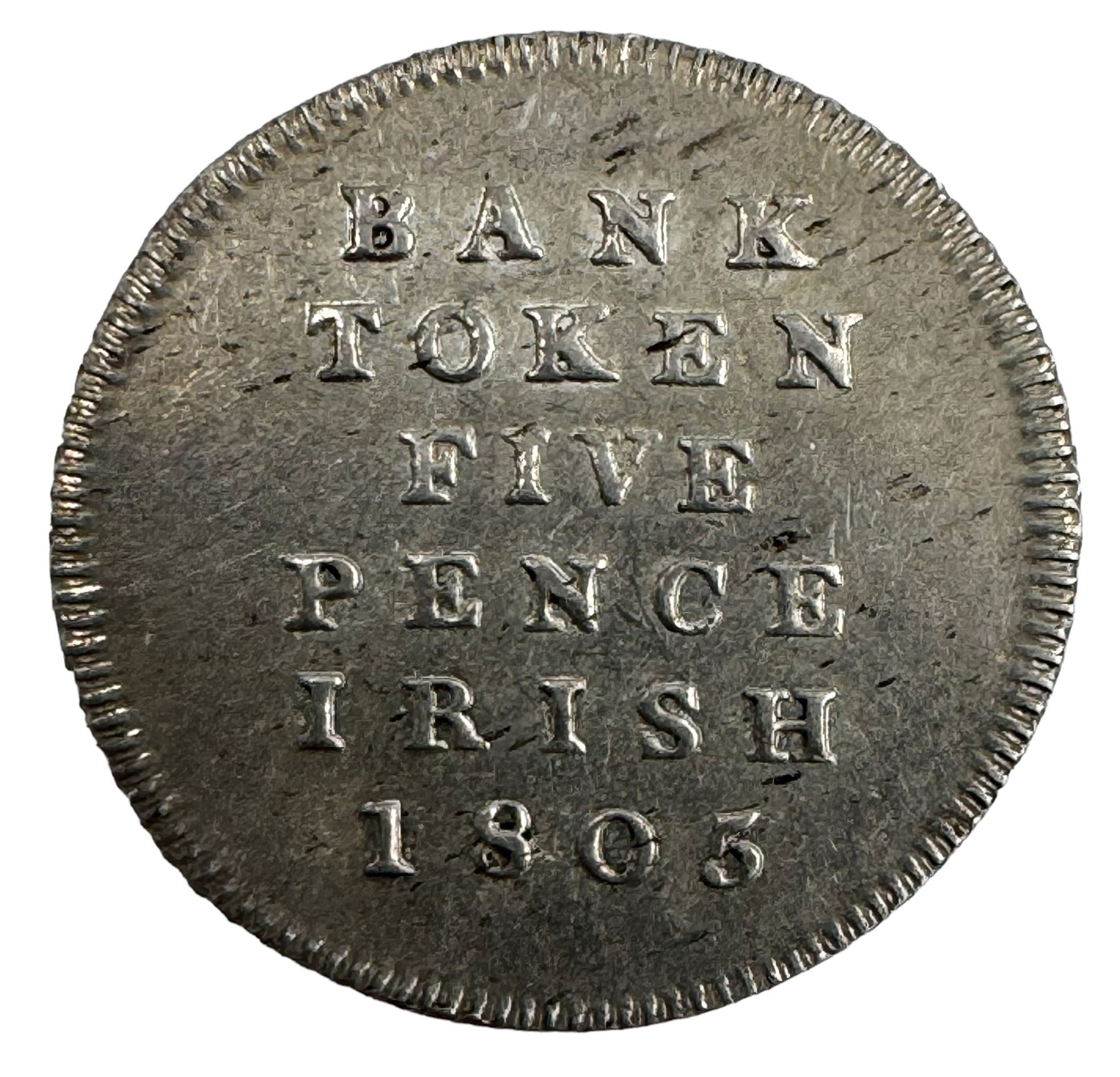 George III Irish 1805 five pence bank token - Image 2 of 7