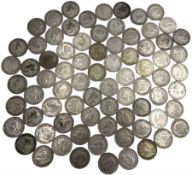 Approximately 1055 grams of Great British pre 1947 silver half crown coins
