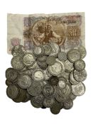 Approximately 550 grams of Great British pre 1947 silver coins