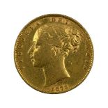 Queen Victoria 1872 gold full sovereign coin