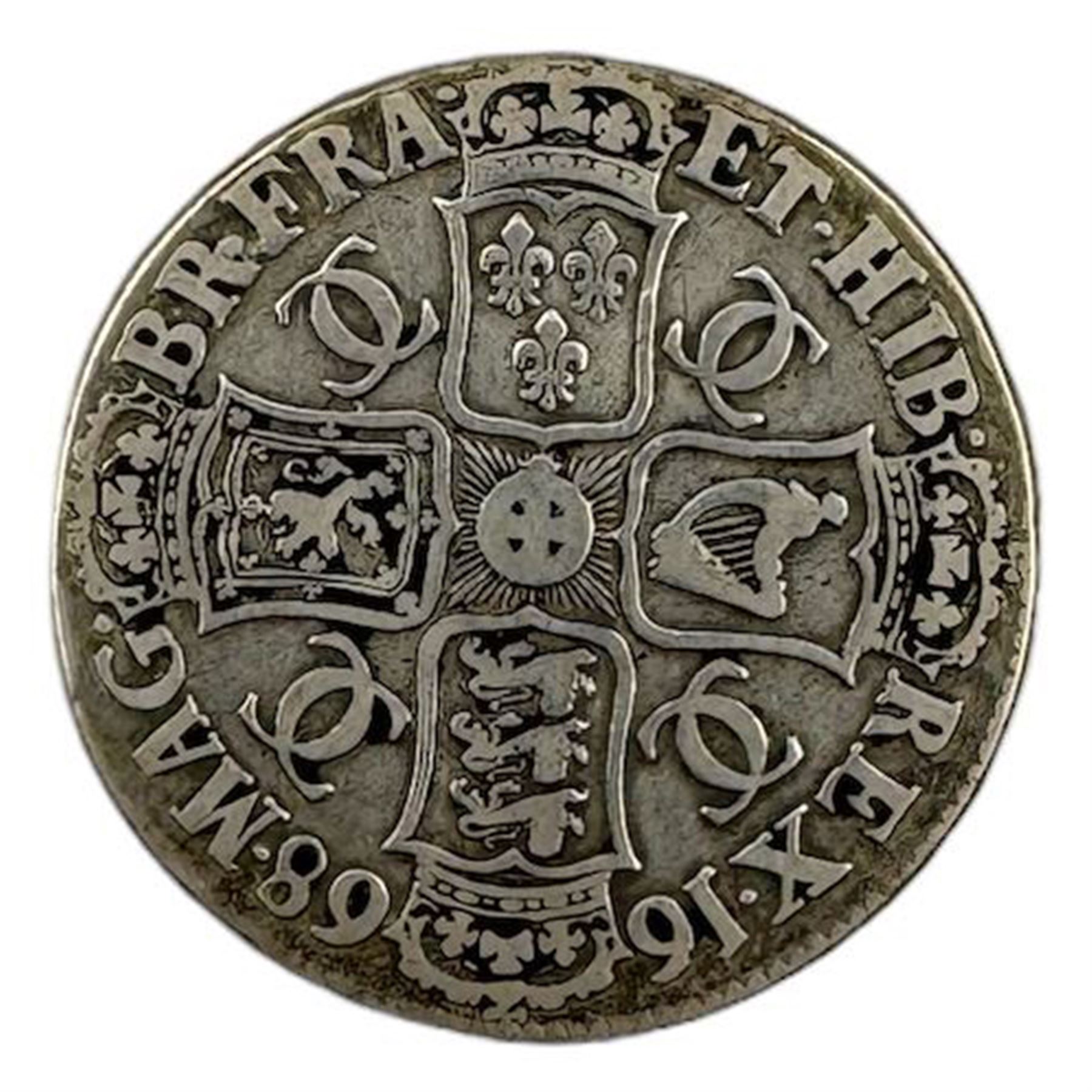 Charles III 1668 silver crown coin - Image 2 of 2