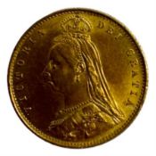 Queen Victoria 1887 gold half sovereign coin