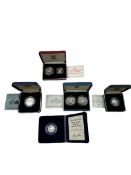 The Royal Mint United Kingdom cased silver proof coins or sets