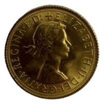 Queen Elizabeth II 1958 gold full sovereign coin