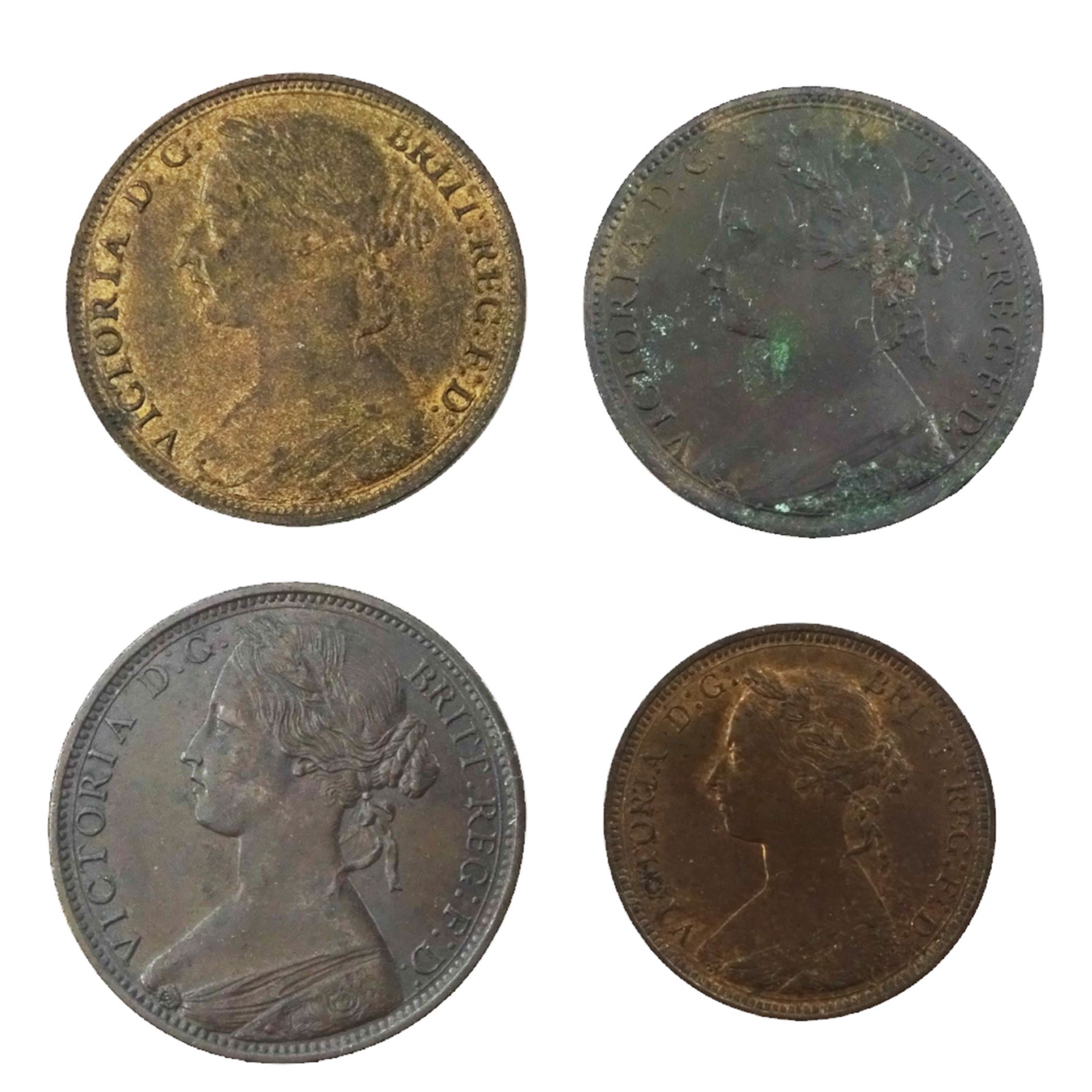 Three Queen Victoria bun head pennies - Image 4 of 5