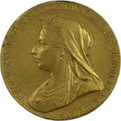 Queen Victoria 1887 Diamond Jubilee official Royal Mint issue small commemorative medal in gold