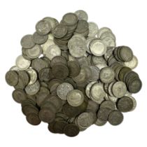 Approximately 595 grams of Great British pre 1947 silver sixpence coins