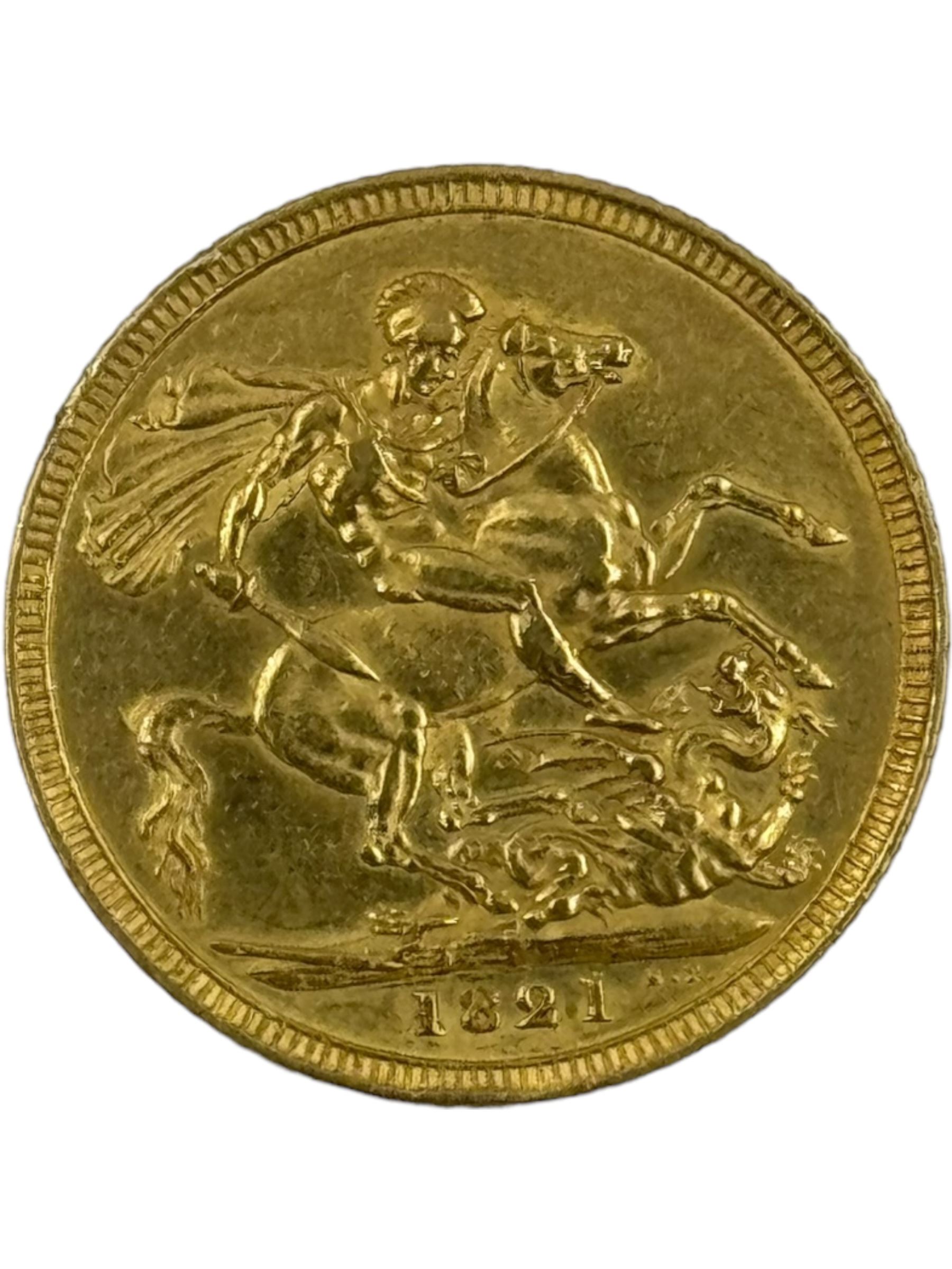 King George IIII 1821 gold full sovereign coin - Image 2 of 2