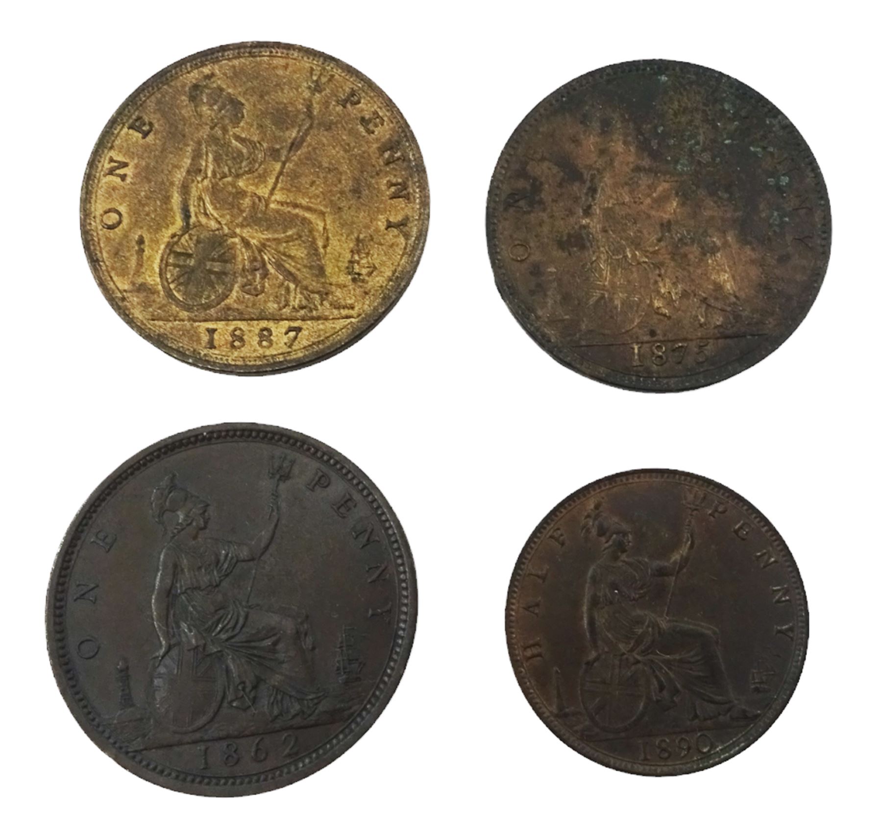 Three Queen Victoria bun head pennies - Image 5 of 5