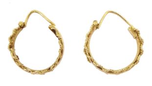 Pair of 18ct gold hoop earrings