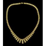 9ct gold graduating fringe link necklace