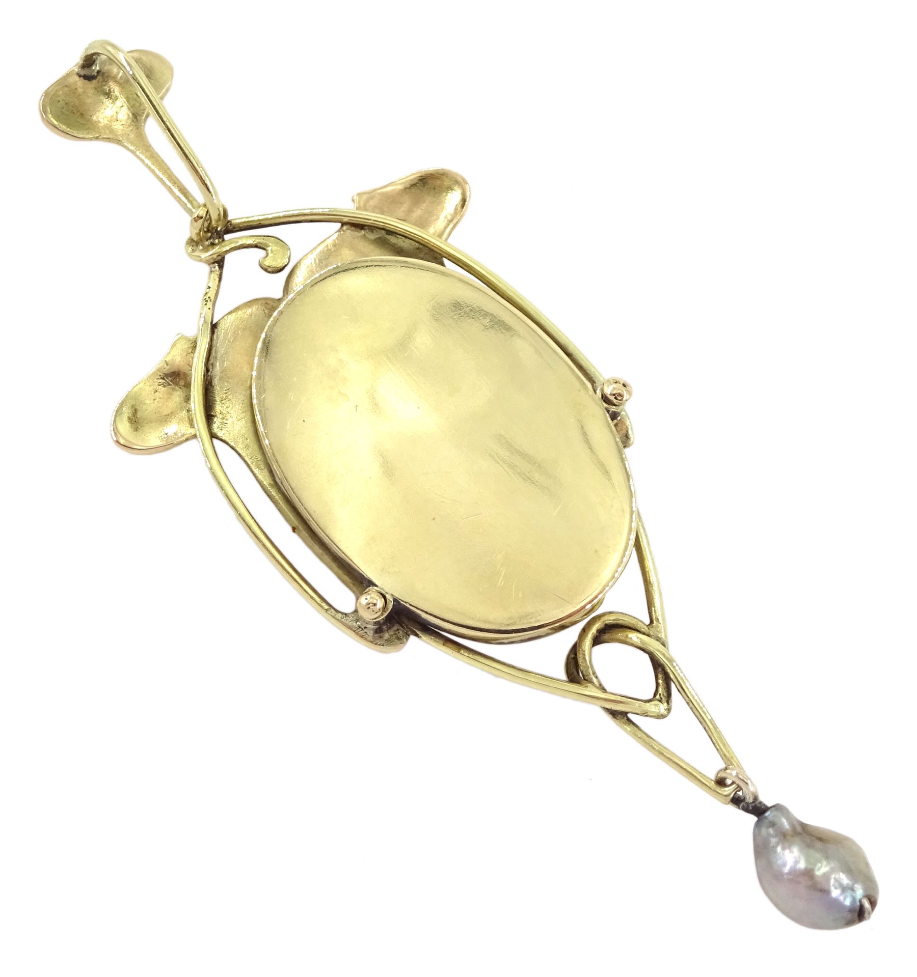 14ct gold blister pearl and pearl pendant - Image 2 of 2