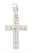 9ct white gold diamond cross pendant