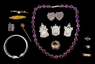 Victorian and later jewellery including 15ct gold brooch
