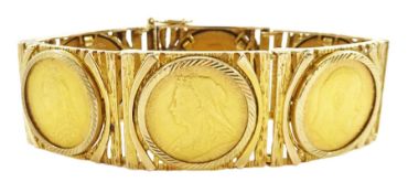 Gold sovereign bracelet