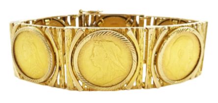 Gold sovereign bracelet