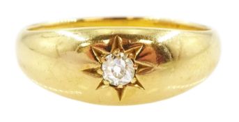 Early 20th century 18ct gold gypsy set single old cut diamond ring