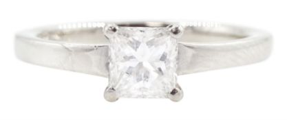 Platinum single stone princess cut diamond ring