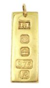 9ct gold ingot pendant