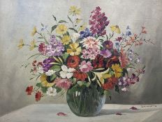 Sibylle Robertin (Austrian 1898-?): Cut Flowers in a Glass Vase