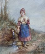 Edith Hume (British 1843-1906): Fisherwoman Collecting Water