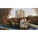Dallas K Taylor (British 1941-2011): Durham Cathedral from the River
