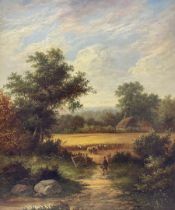 William Lara (British fl.c.1840-1860): Harvest Landscape