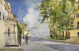 Caroline M Ediss (British early 20th century): Belgravia 'The Entrance to Belgrave Square'