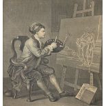 After William Hogarth (British 1697-1794): 'Hogarth Painting the Comic Muse'