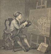 After William Hogarth (British 1697-1794): 'Hogarth Painting the Comic Muse'